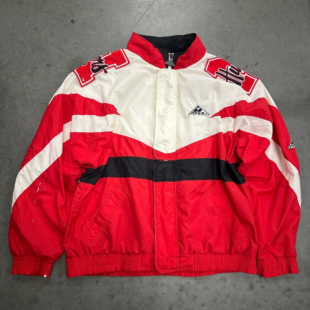 Vintage 90s Apex One Nebraska Huskers Windbreaker Jacket Red White Mens Large